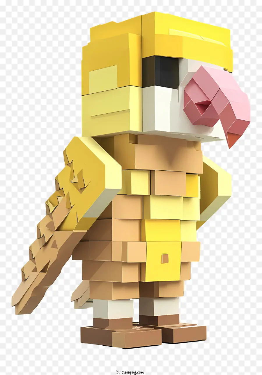 Minecraft，Pájaro Amarillo Y Blanco PNG