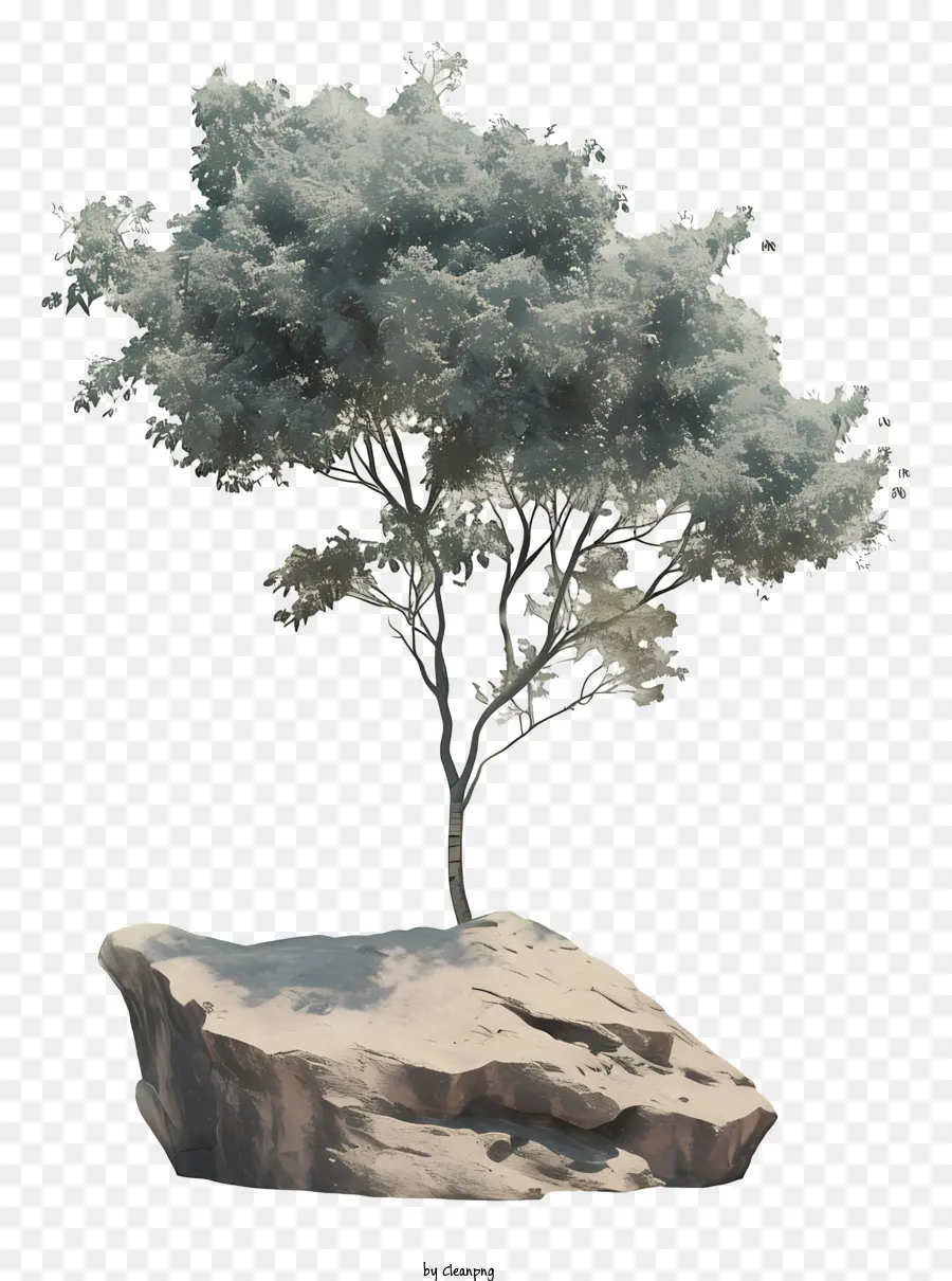 Árbol，Roca PNG