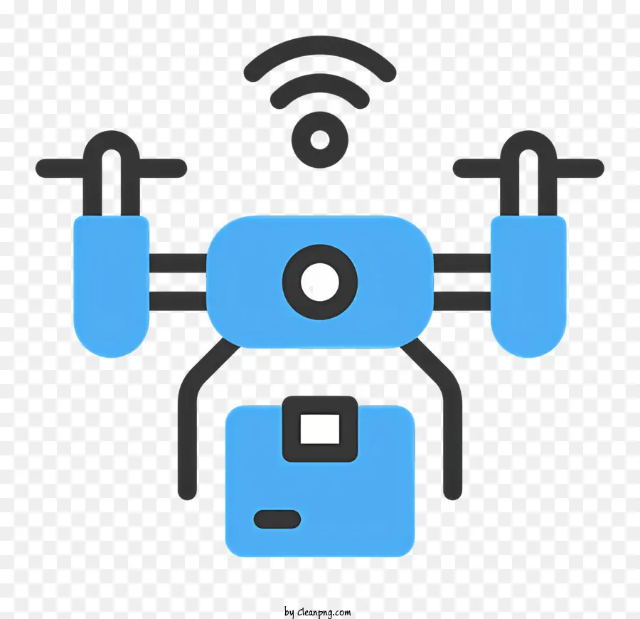 Entrega De Drones，Azul Robot PNG