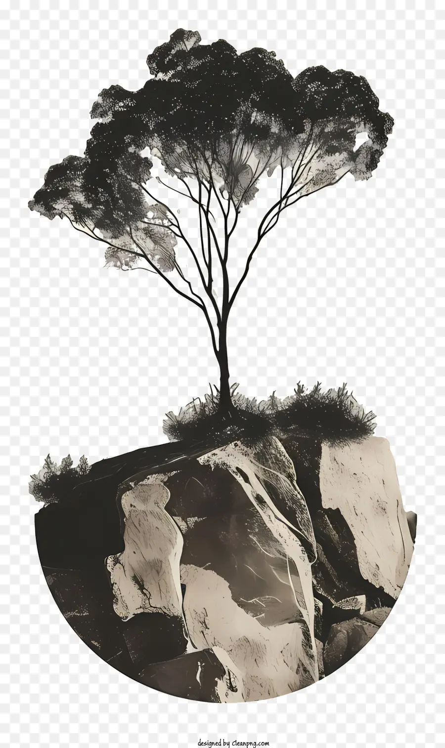 Árbol，Formación De Roca PNG