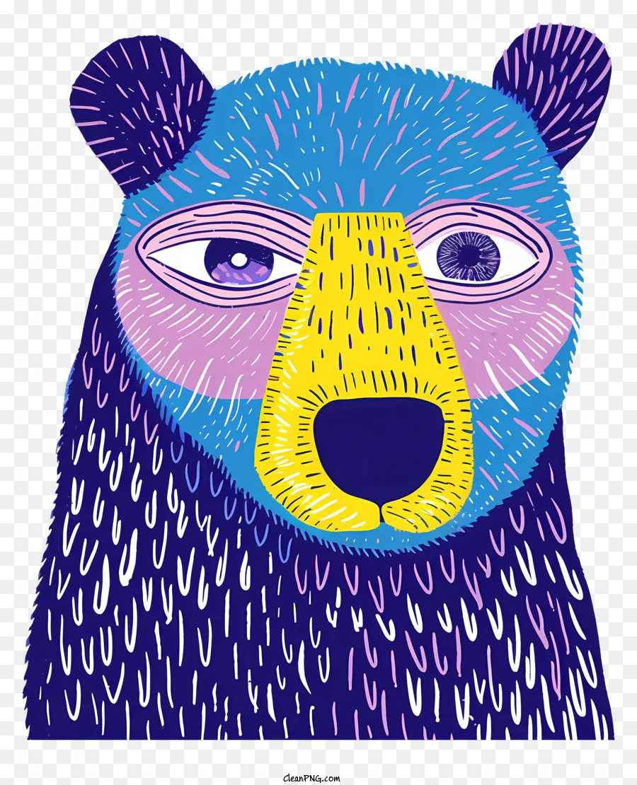 Oso Azul，Oso Con Pelaje Azul Y Amarillo PNG