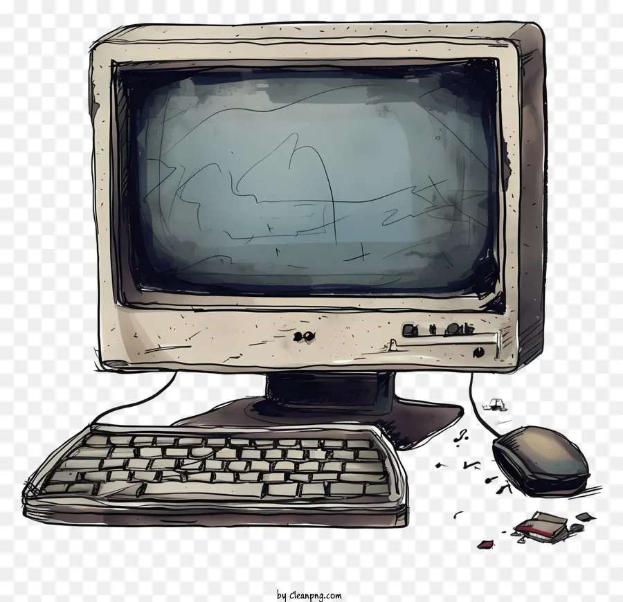 Monitor De La Computadora，Computadora De Estilo Antiguo PNG