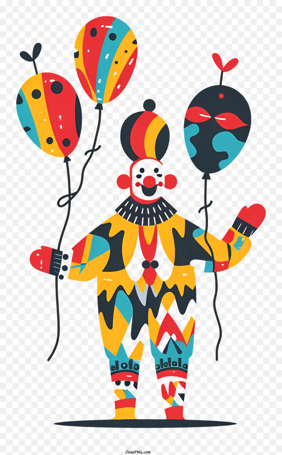 Payaso Con Globos，Traje Colorido PNG