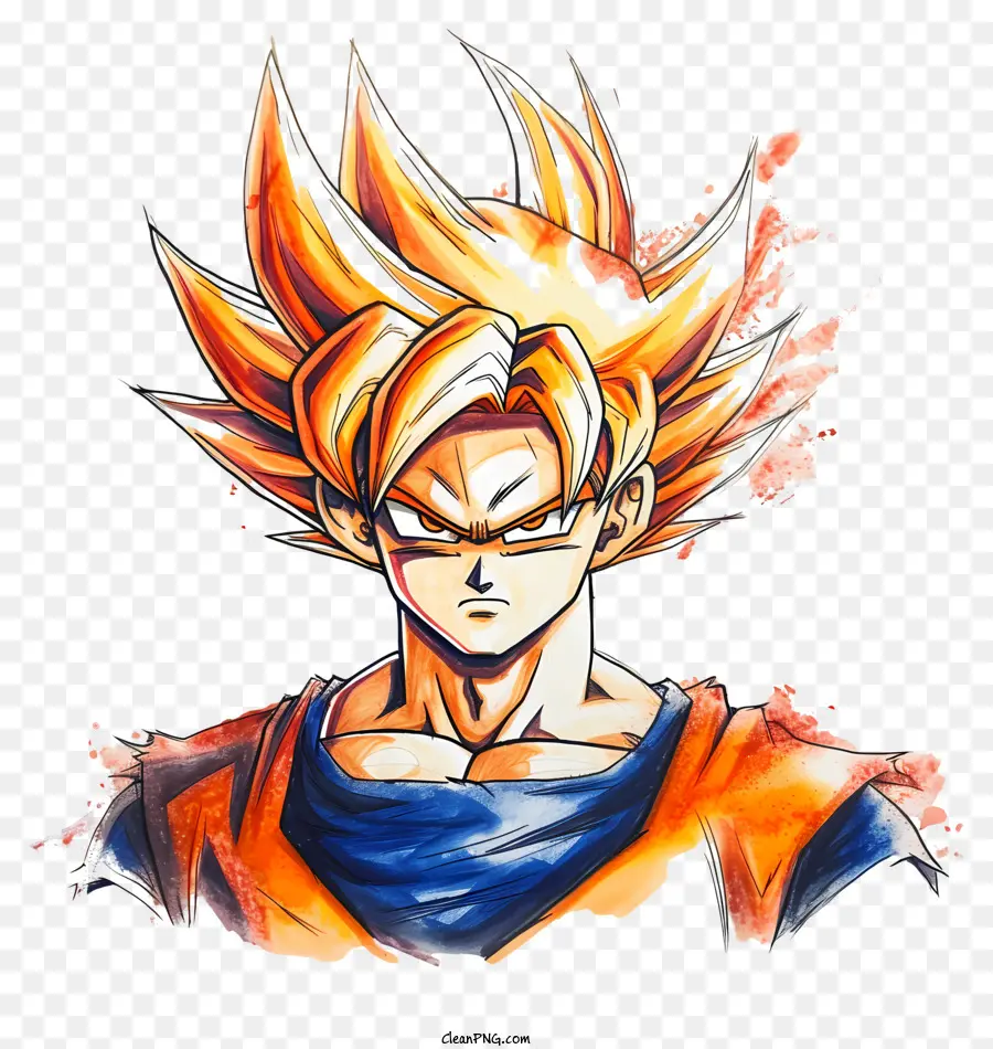 Goku，Pelo De Punta PNG