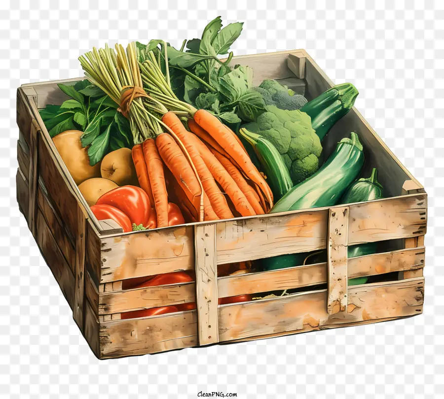 Caja Vegetal，Verduras Frescas PNG