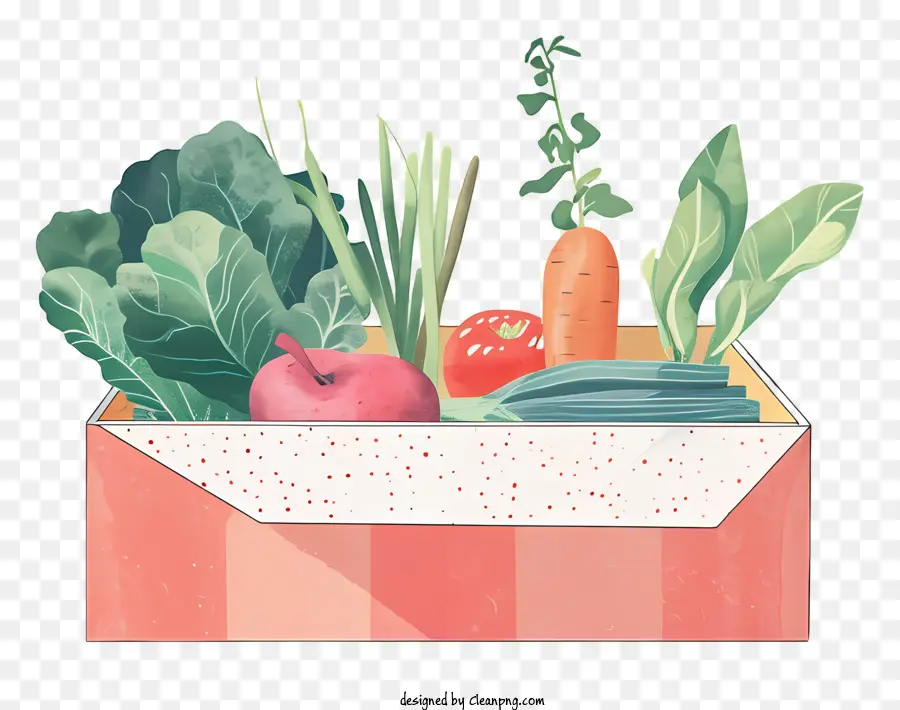 Caja Vegetal，Caja De Cartón PNG