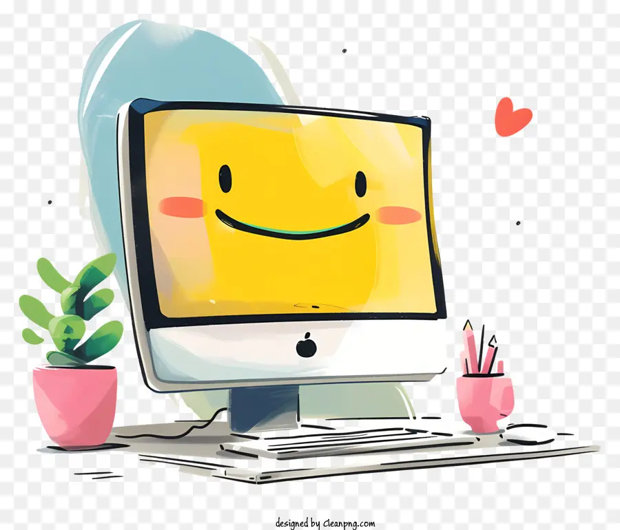 Monitor De Computadora，Computadora Sonriente PNG