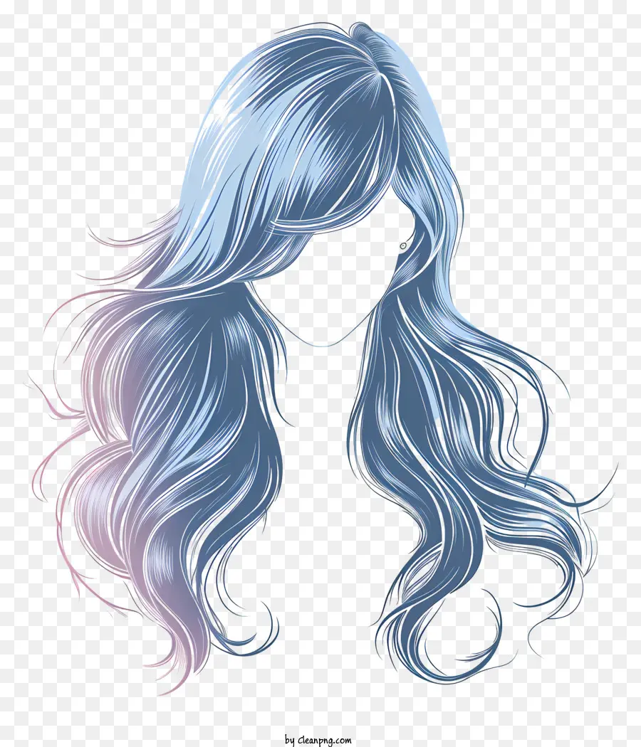 Peluca De Cabello，Mujer Con Cabello Azul PNG