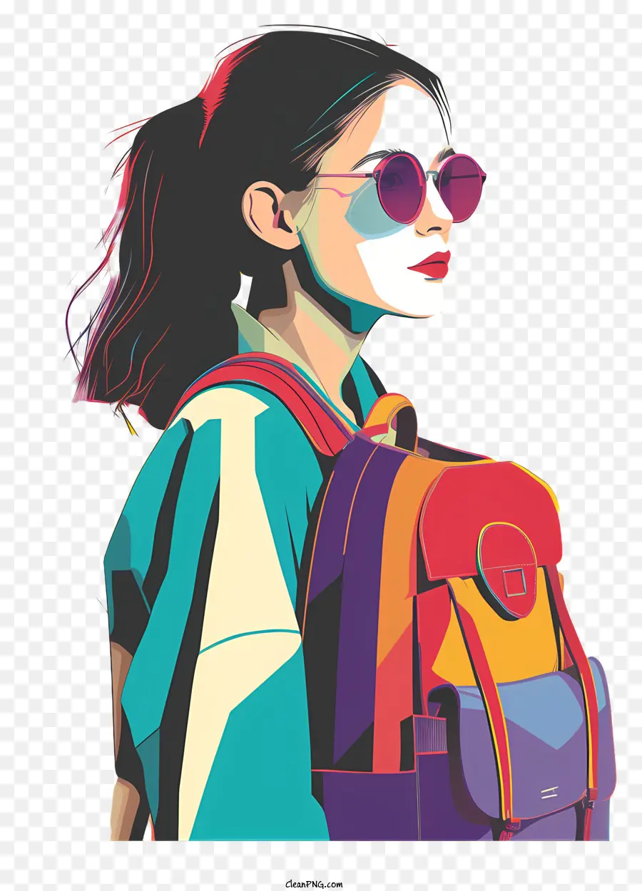 Chica Universitaria Con Bolsa，La Moda PNG