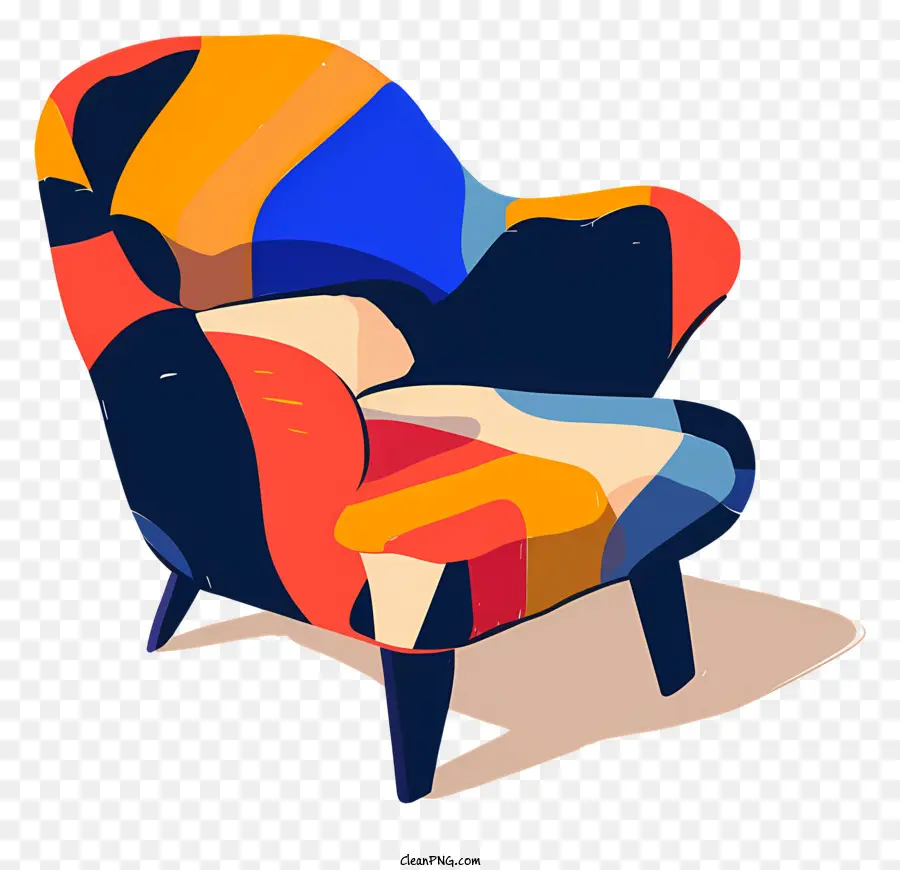 Silla Moderna，Silla De Patchwork Colorida PNG