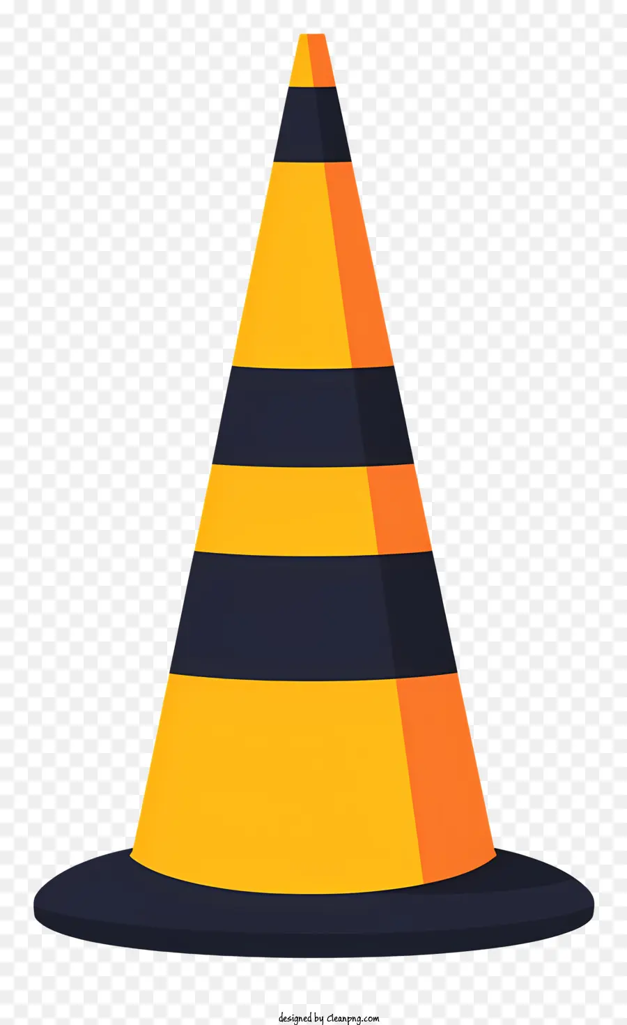 Cono De Tráfico，Cono A Rayas Amarillo Y Negro PNG