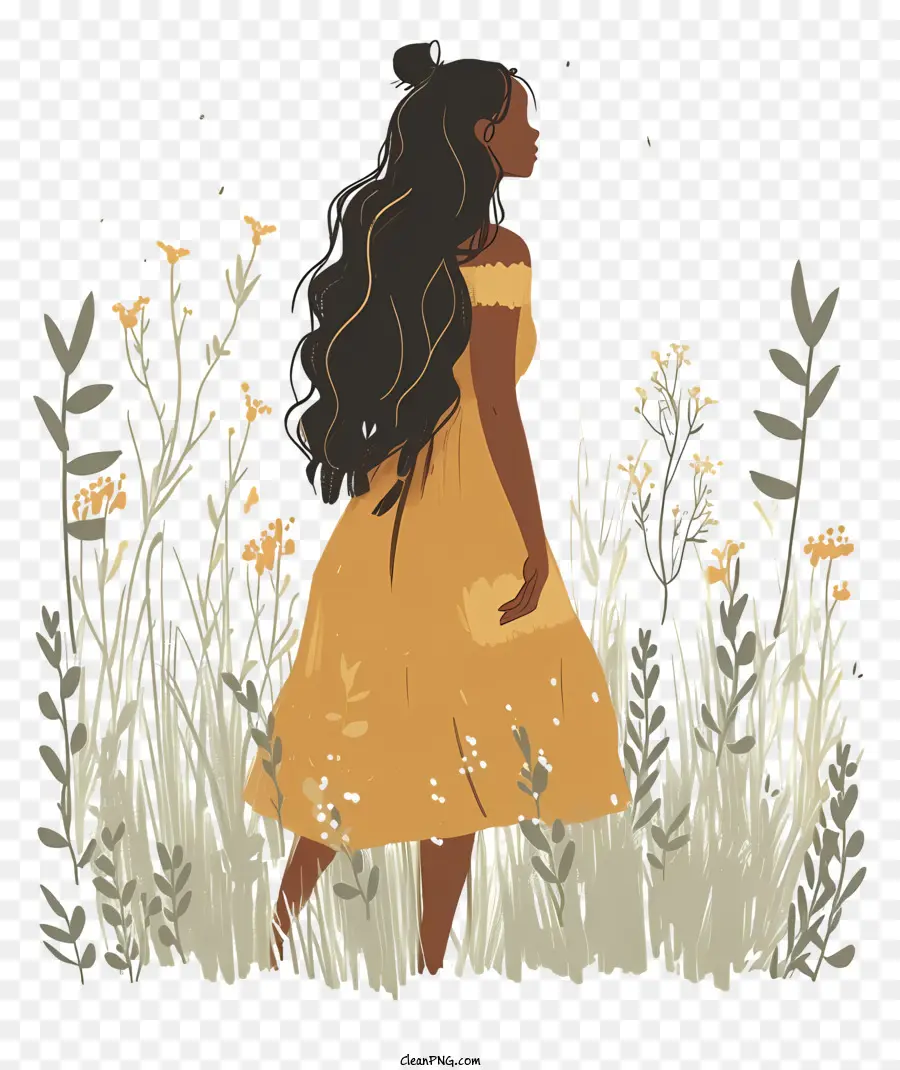 Princesa Disney，Mujer En Vestido Amarillo PNG