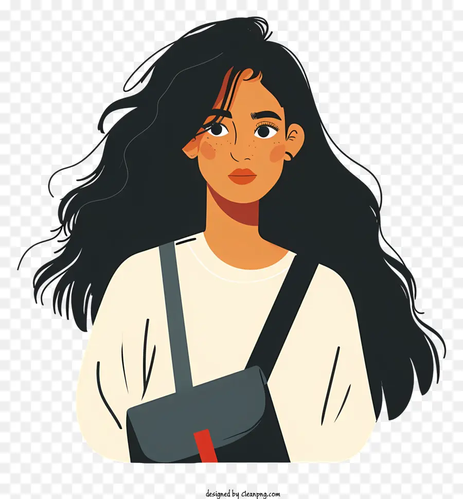 Chica Universitaria Con Bolsa，Mujer PNG