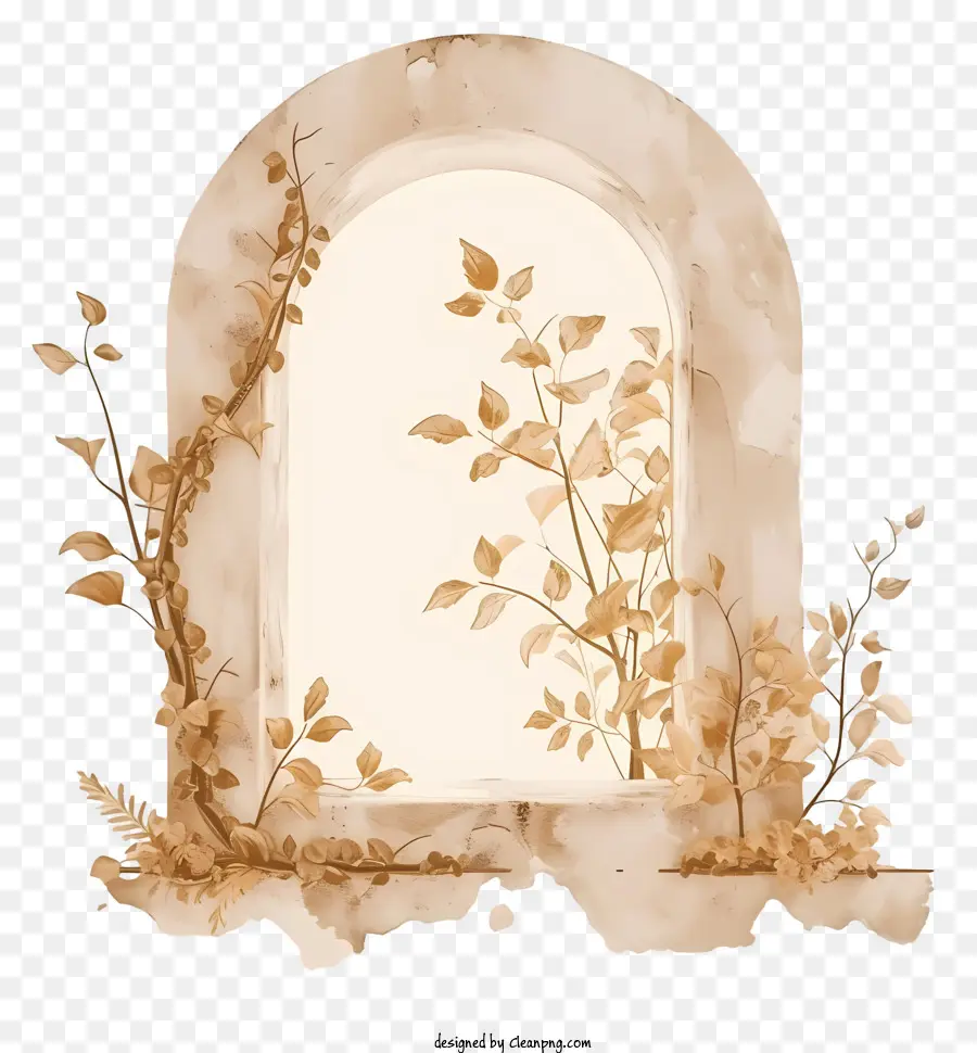 Ventana，Ventana Con Vides Y Hojas PNG