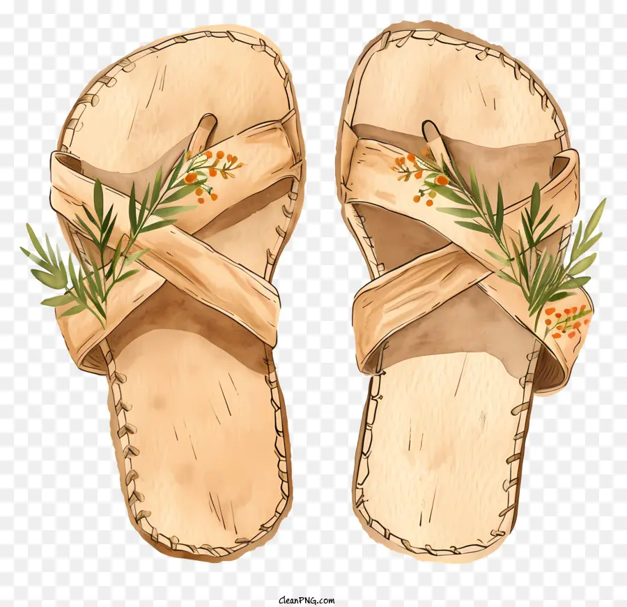 Sandalias De Cuero，Sandalias PNG