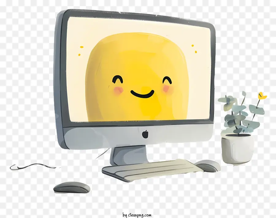 Monitor De Computadora，Computadora Sonriente PNG