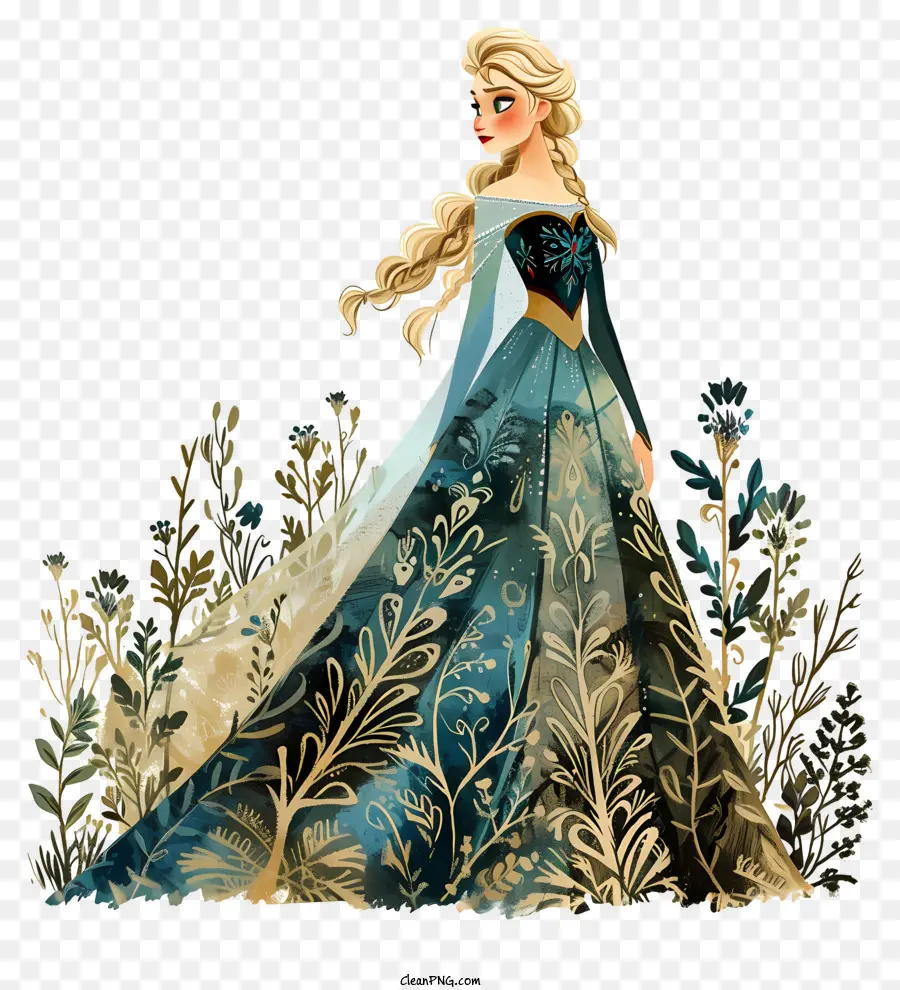 La Princesa De Disney，Vestido Azul PNG