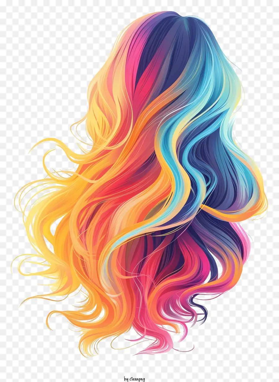 Larga Peluca De Pelo，El Pelo De Colores PNG