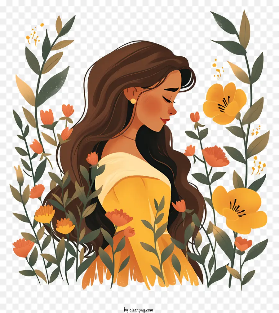 La Princesa De Disney，Vestido Amarillo PNG