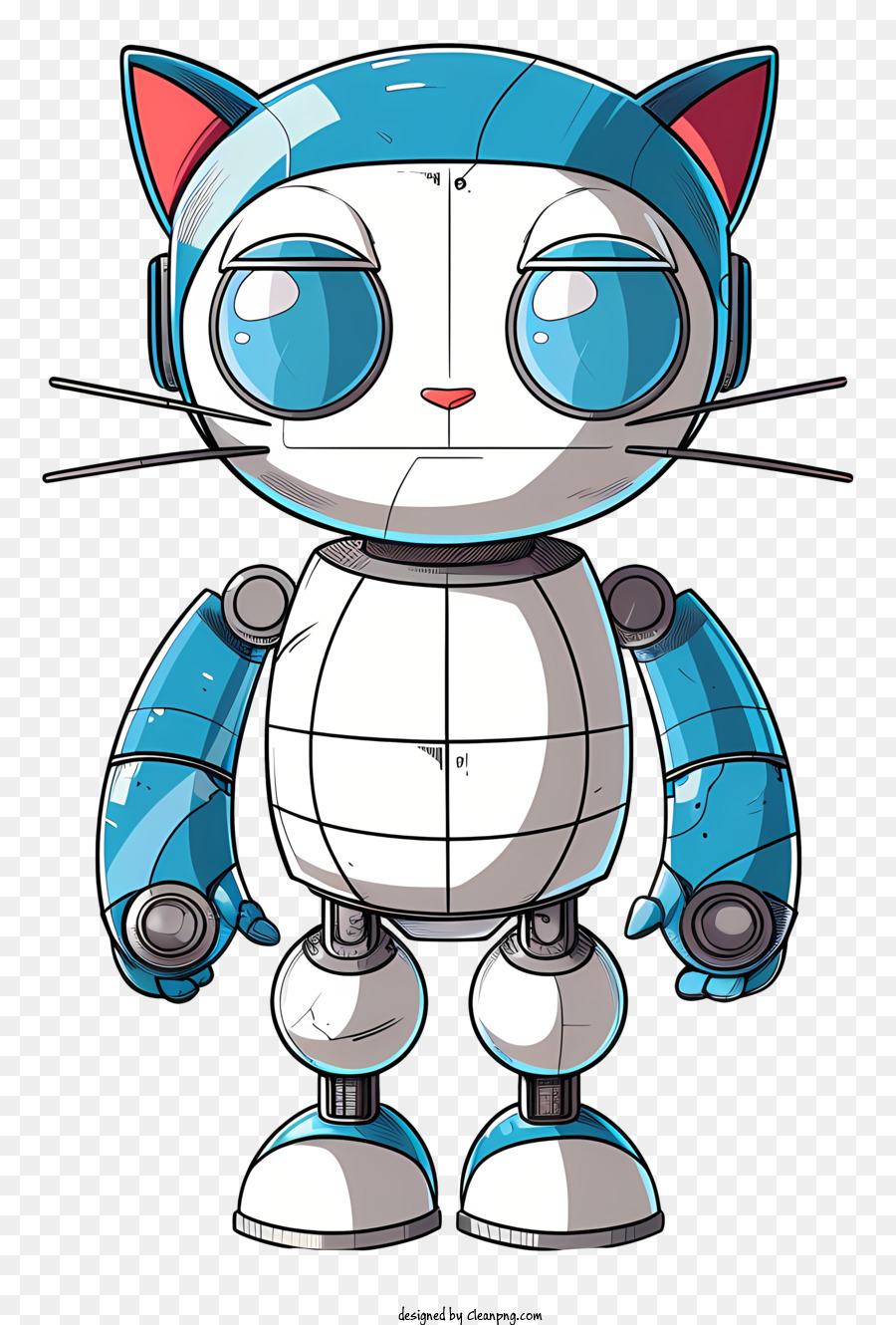Descarga gratuita de Robot De Gato, Robot De Dibujos Animados, Azul Robot Imágen de Png