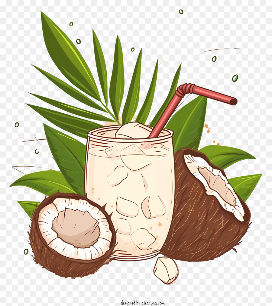 Descarga gratuita de Bebida De Coco, La Leche De Coco, Rodajas De Coco Imágen de Png