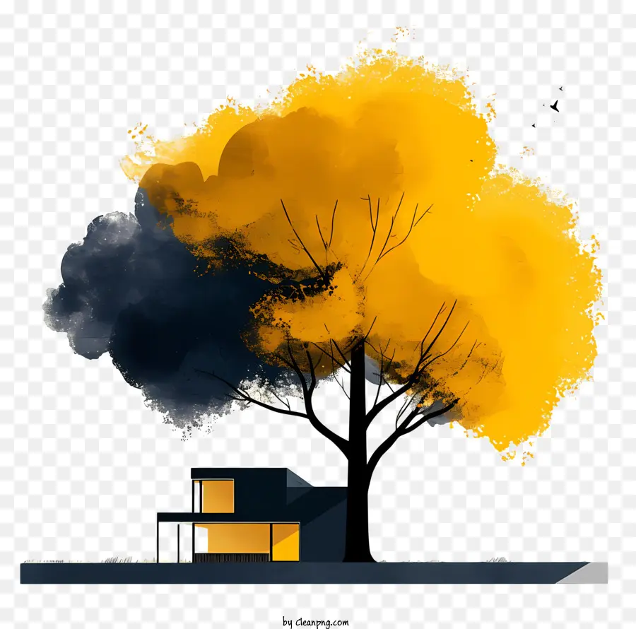 Arbol De Arquitectura，árbol Y Casa PNG