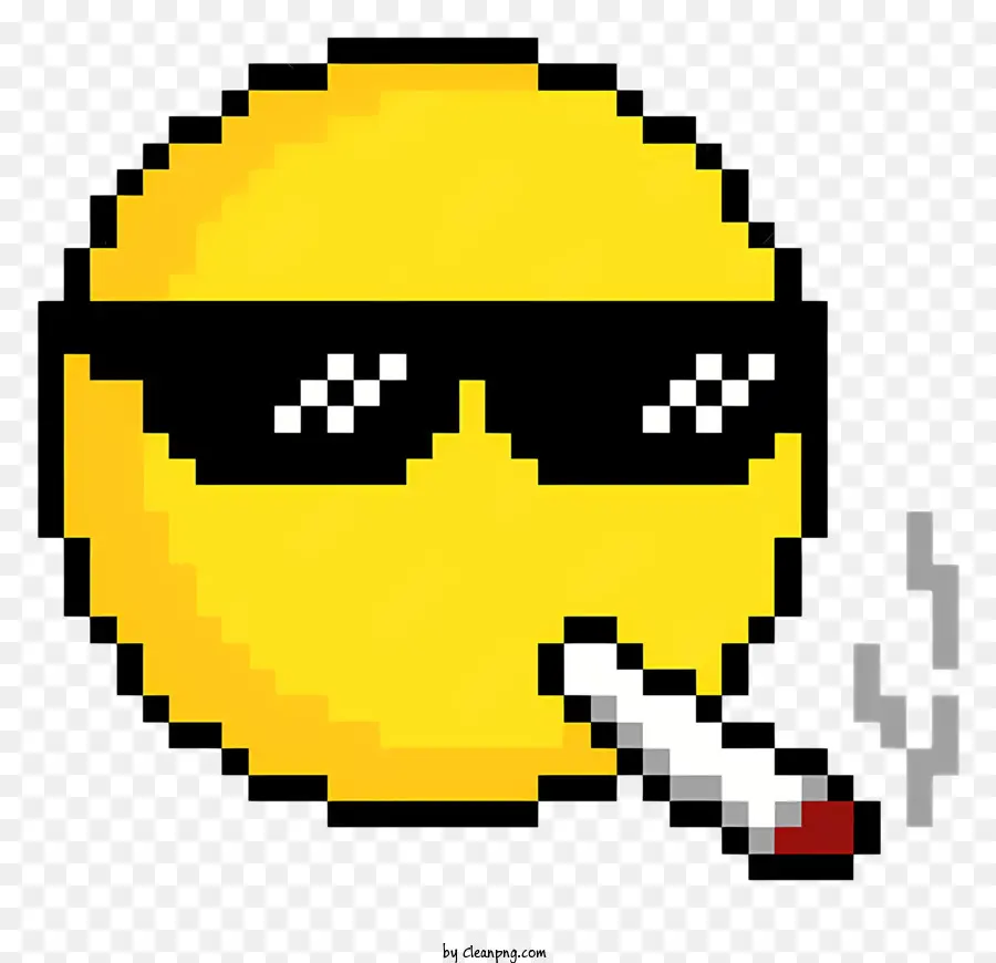 Gafas De Vida De Matón，Gafas De Sol Pixeladas Y Emoji Fumador PNG