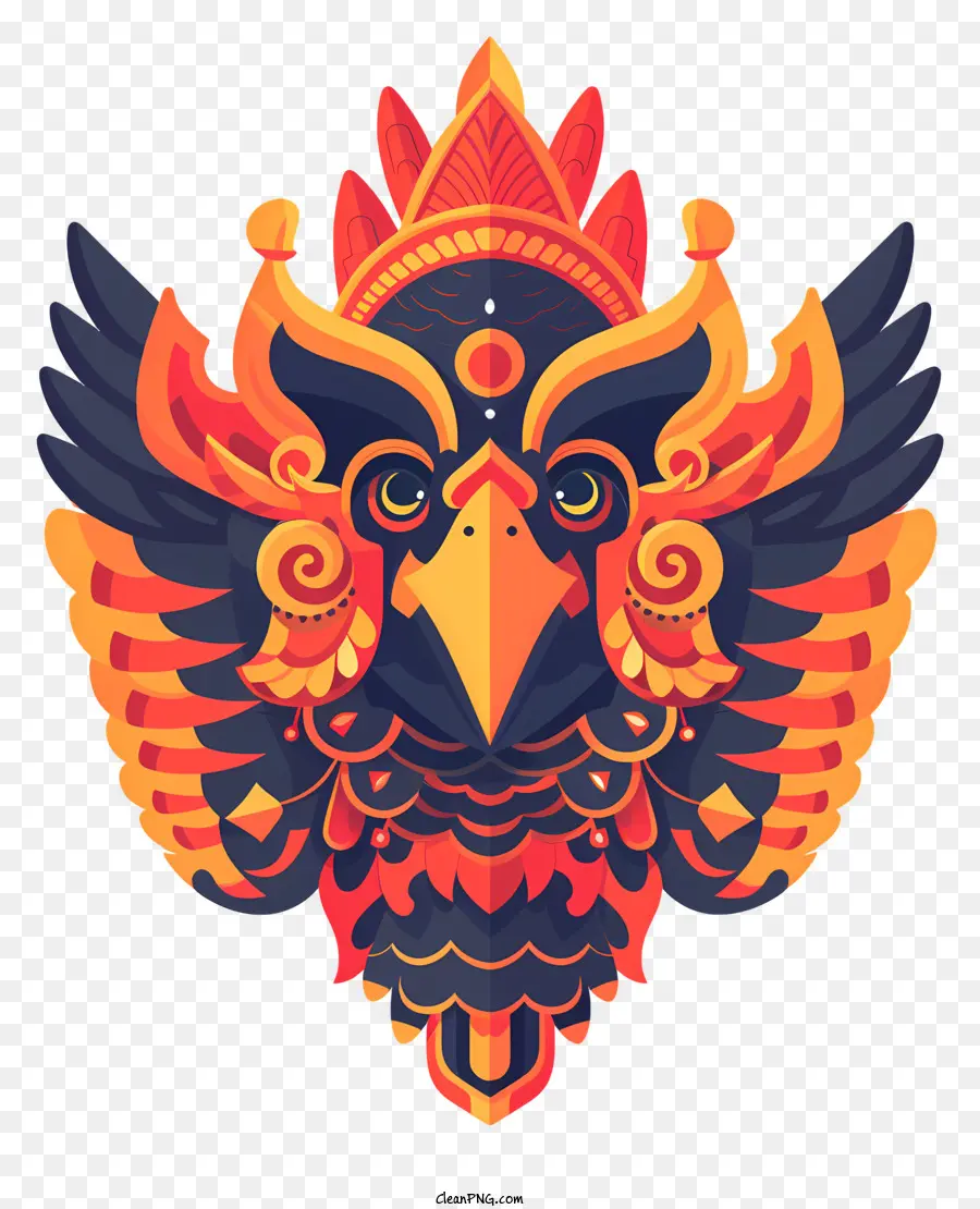 Garuda Abstracto，Pájaro Rojo Y Amarillo PNG