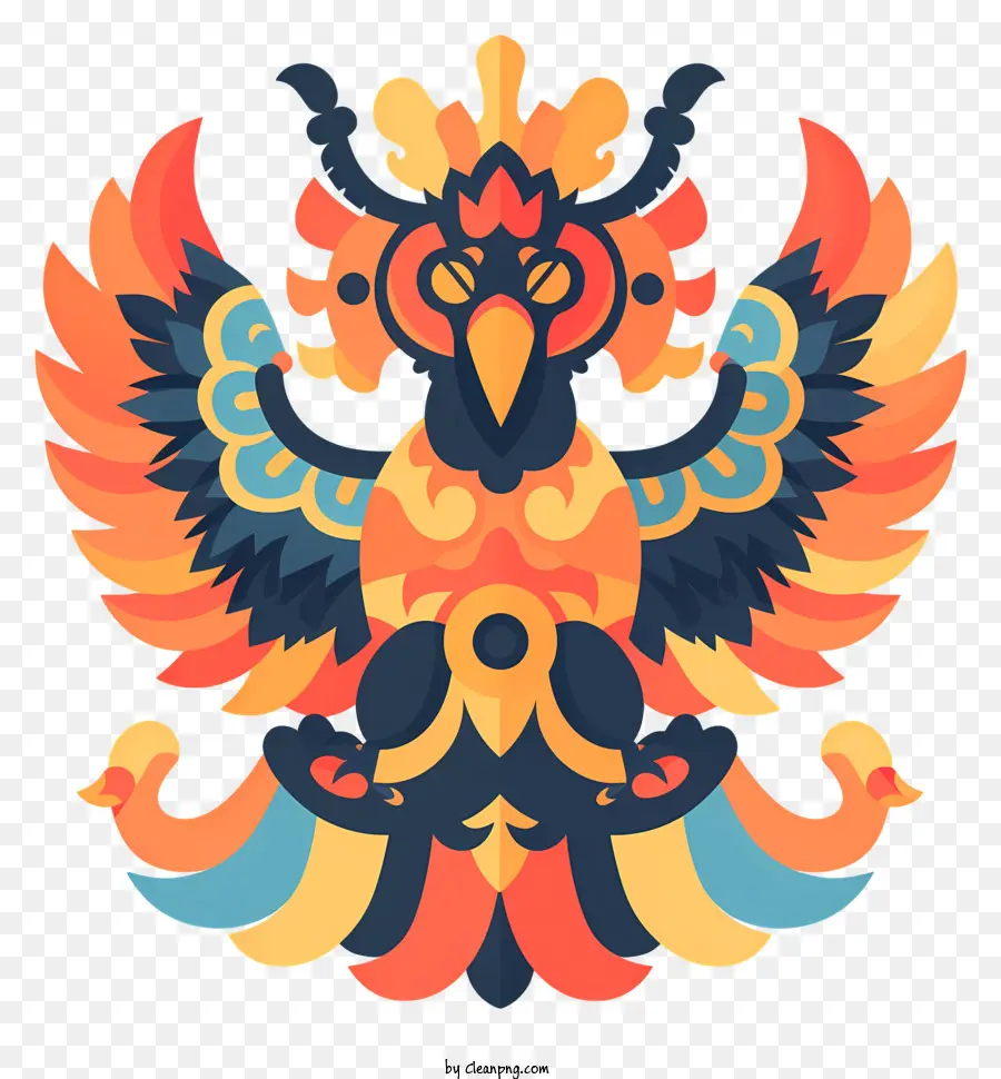 Garuda Abstracto，Pájaro Adornado PNG