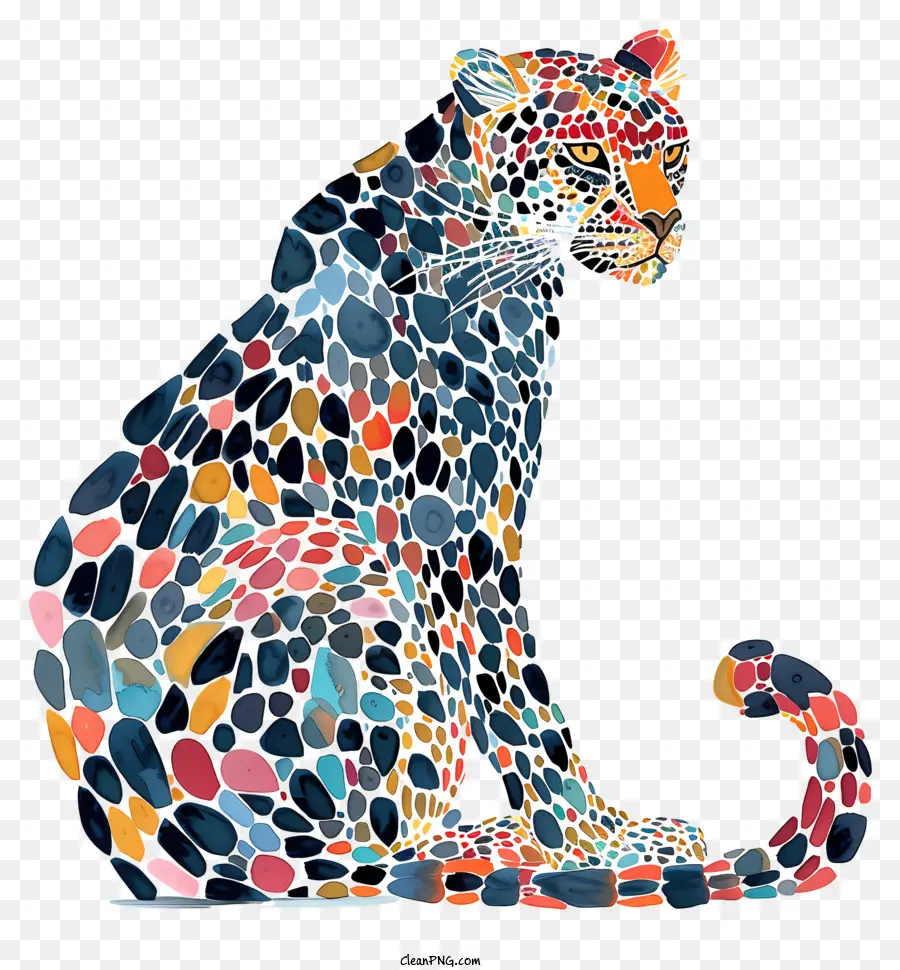 Leopardo Abstracto，Leopardo Colorido PNG