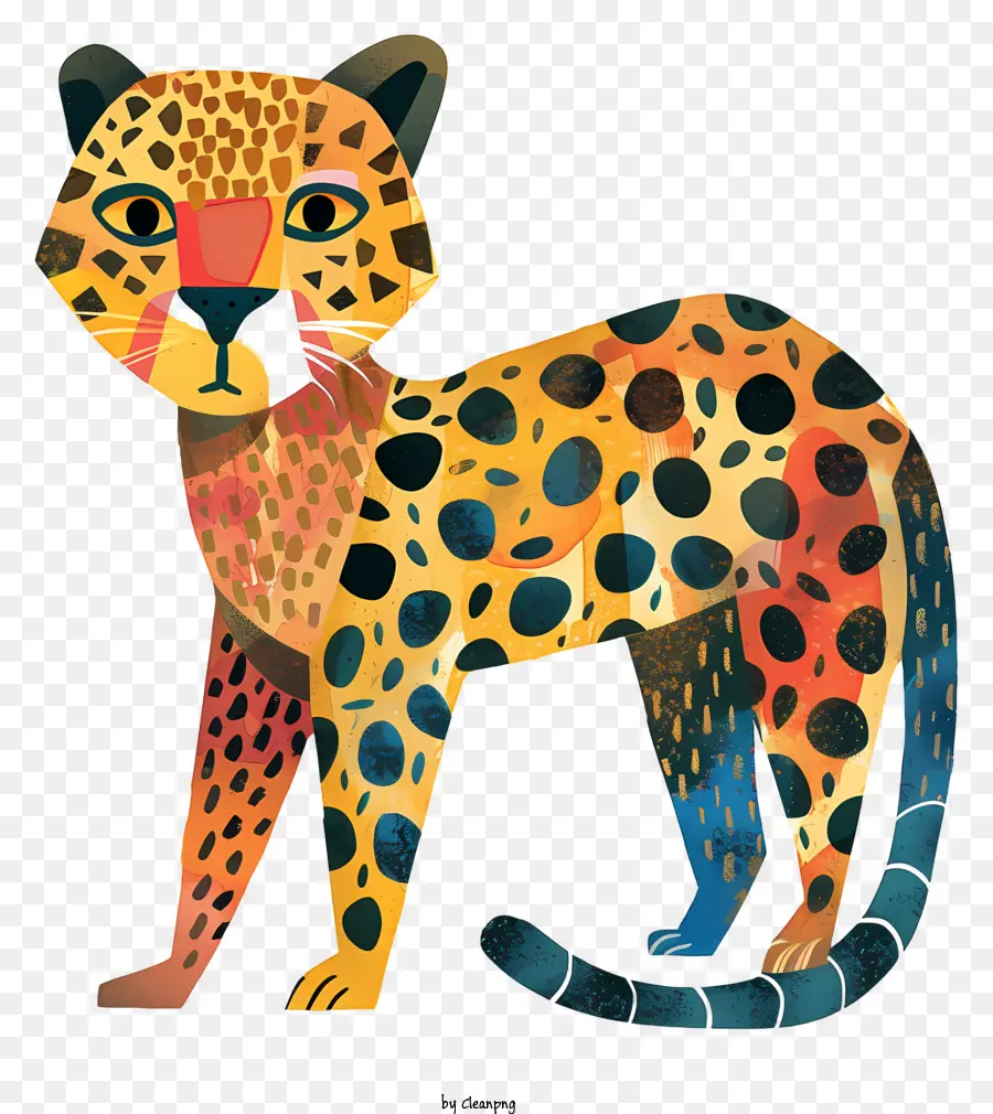 Leopardo Abstracto，Leopardo Colorido PNG