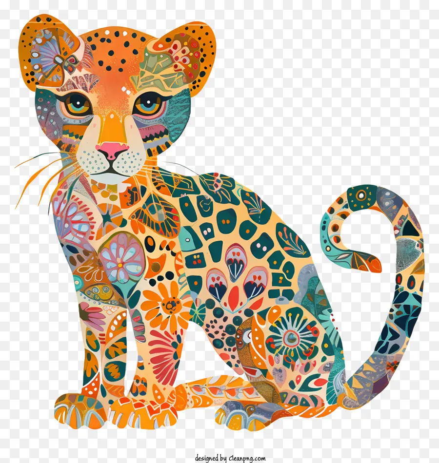 Leopardo Abstracto，Leopardo Colorido PNG