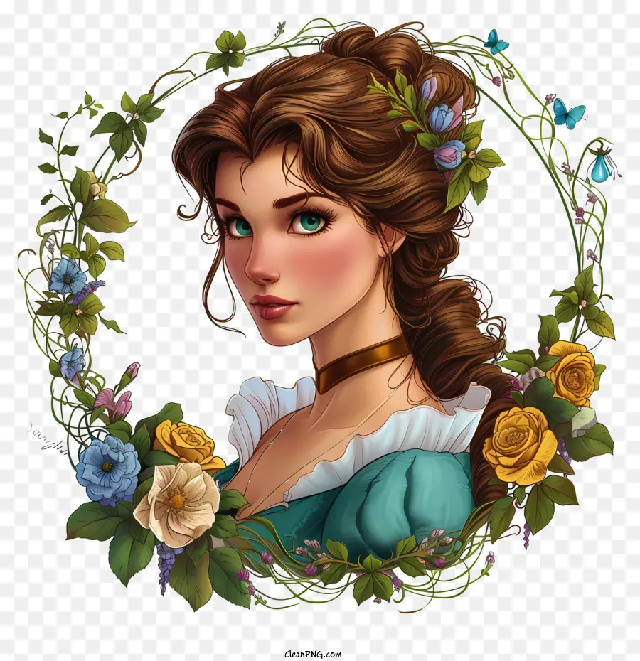 La Princesa De Disney，Corona De Rosas PNG