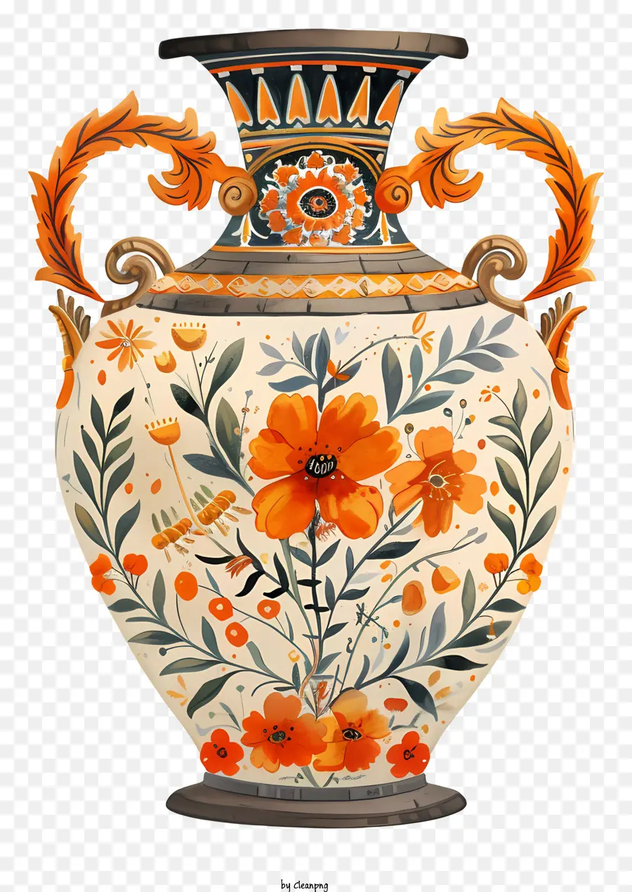 Romano Florero，Jarrón Ornamentado PNG