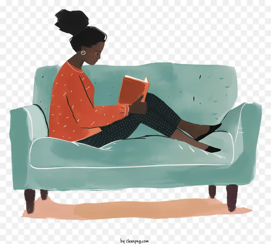 Mujer Leyendo，Libro PNG