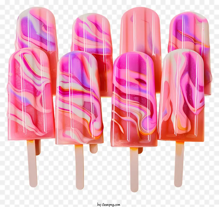 Las Paletas De Helado，Rosa Y Naranja PNG