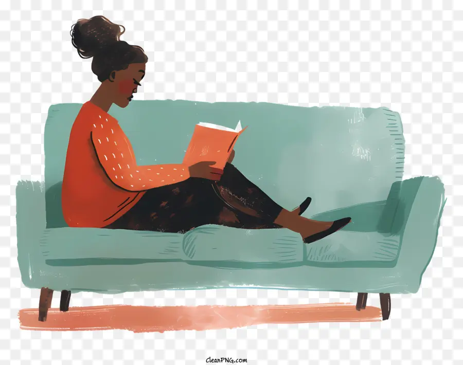 Mujer Leyendo，Libro PNG