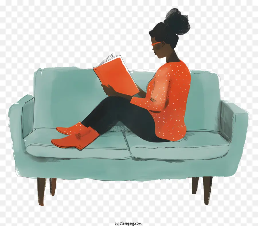 Mujer Leyendo，Libro PNG