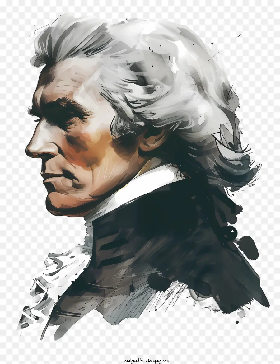 Thomas Jefferson，En Blanco Y Negro De La Pintura PNG