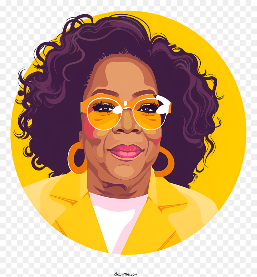 Descarga gratuita de Oprah Winfrey, La Cara Negra, Gafas De Sol Amarillas Imágen de Png