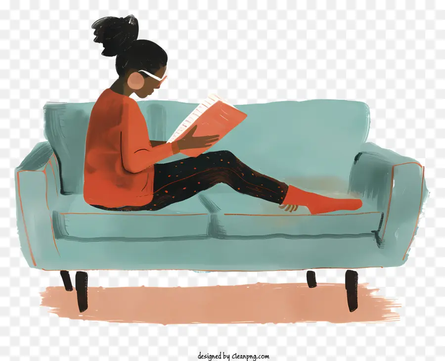 Mujer Leyendo，Libro PNG