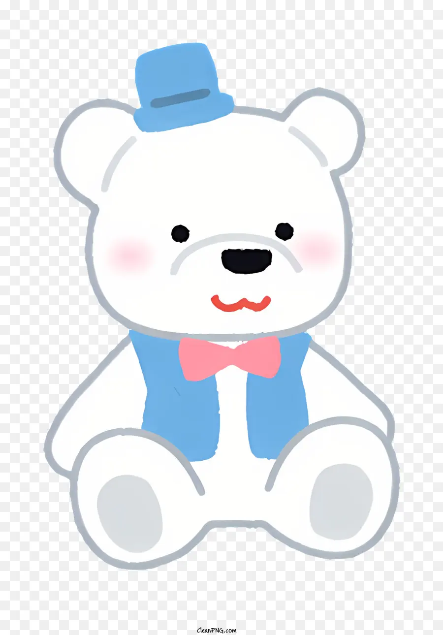 Oso Blanco，Azul Corbata De Lazo PNG