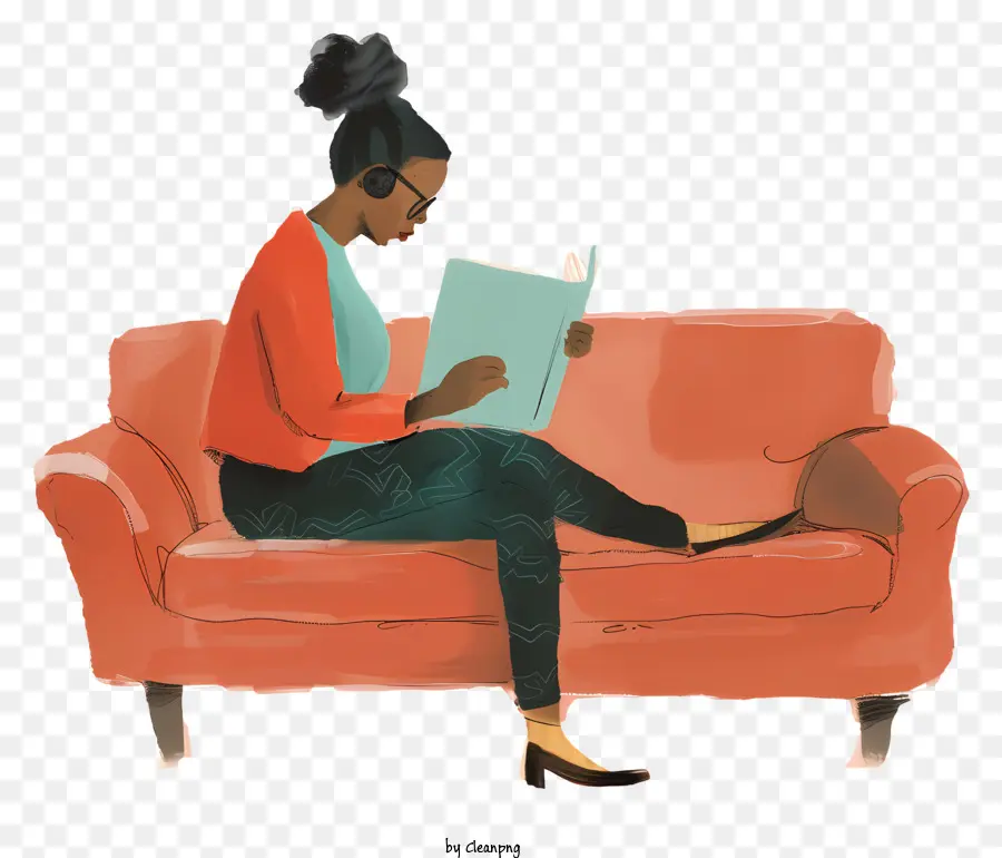 Mujer Leyendo，Libro PNG