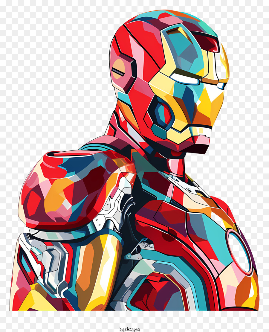 Descarga gratuita de Iron Man, Superhéroe, Retrato Geométrico Imágen de Png