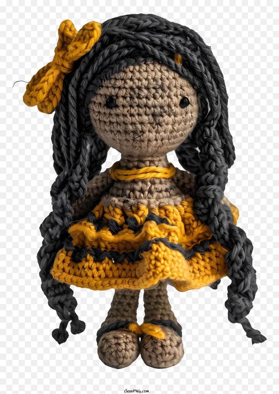 Amigurumi Dol，Vestido Amarillo PNG