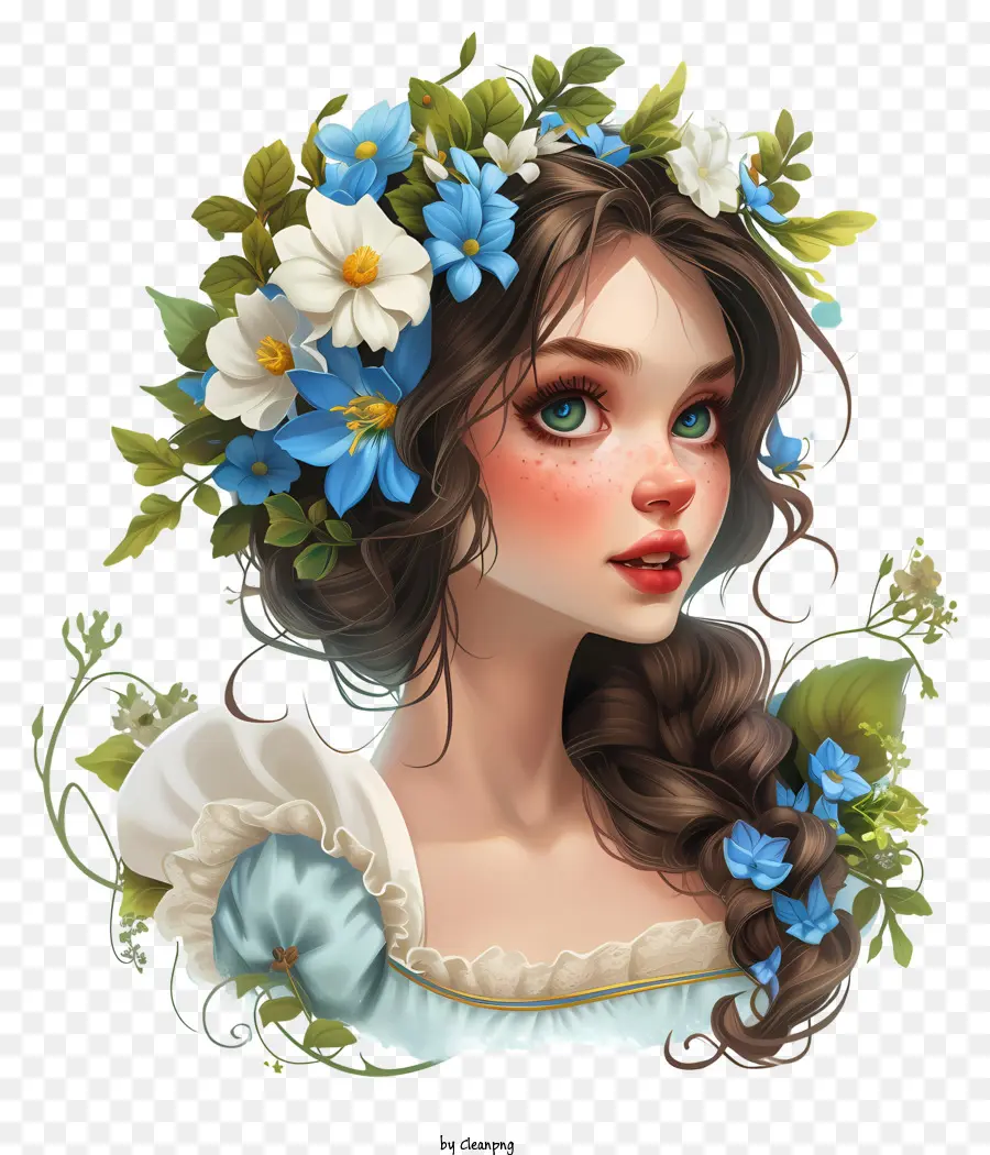 Princesa Disney，Mujer Con Flores PNG