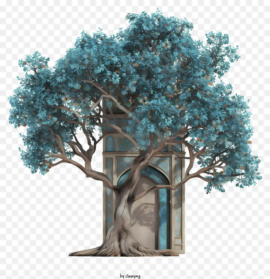 Arbol De Arquitectura，Árbol Con Puerta PNG