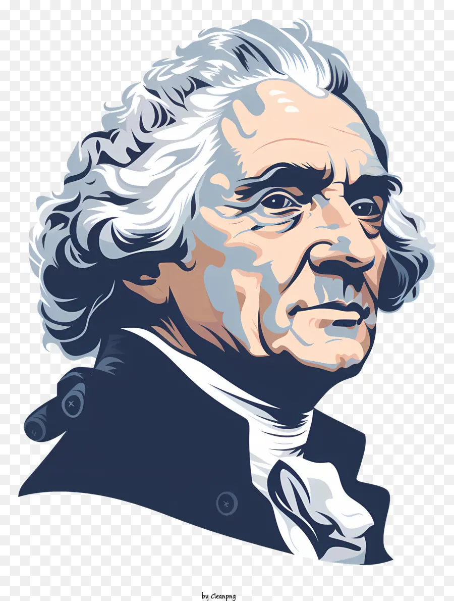 Thomas Jefferson，Hombre Con Cabello Blanco PNG