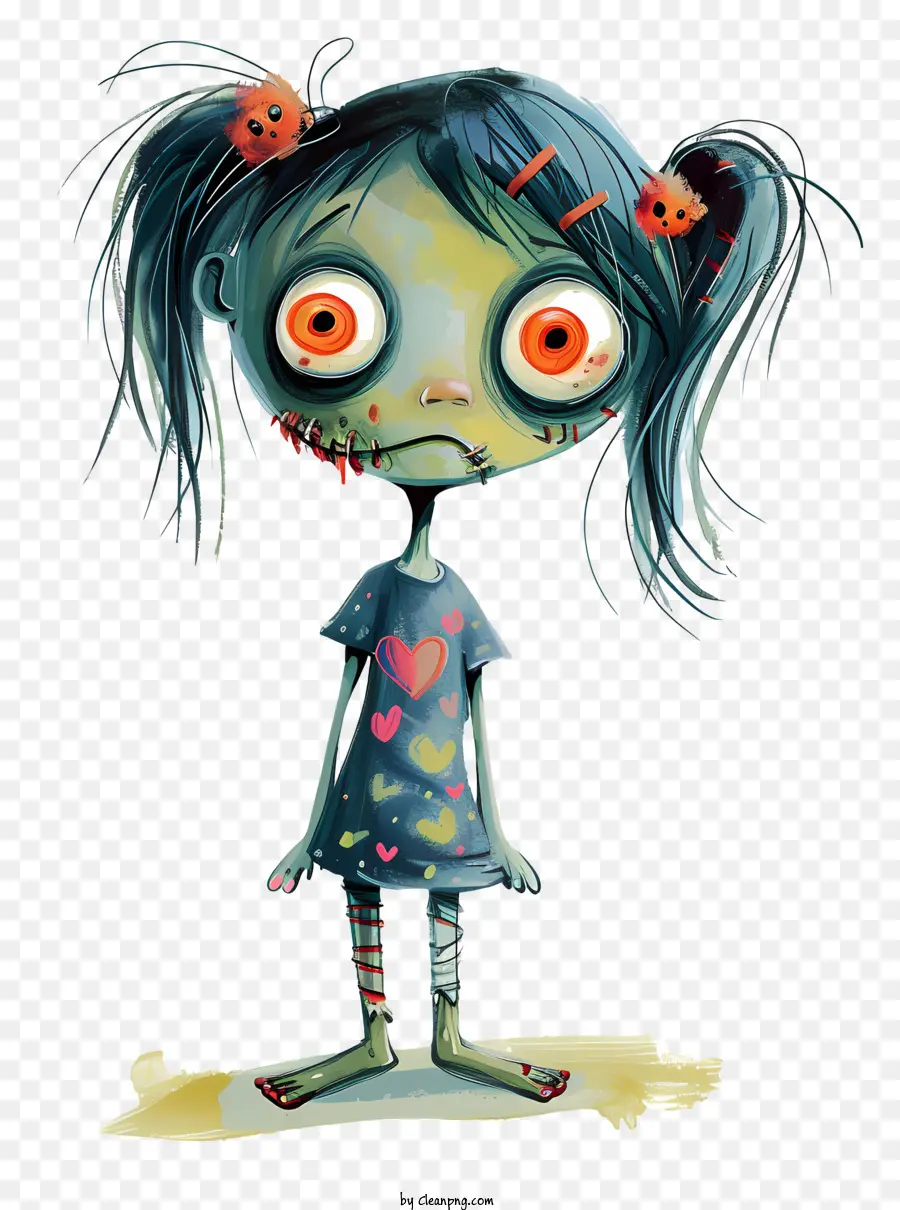 Zombie，Chica Zombie De Dibujos Animados PNG