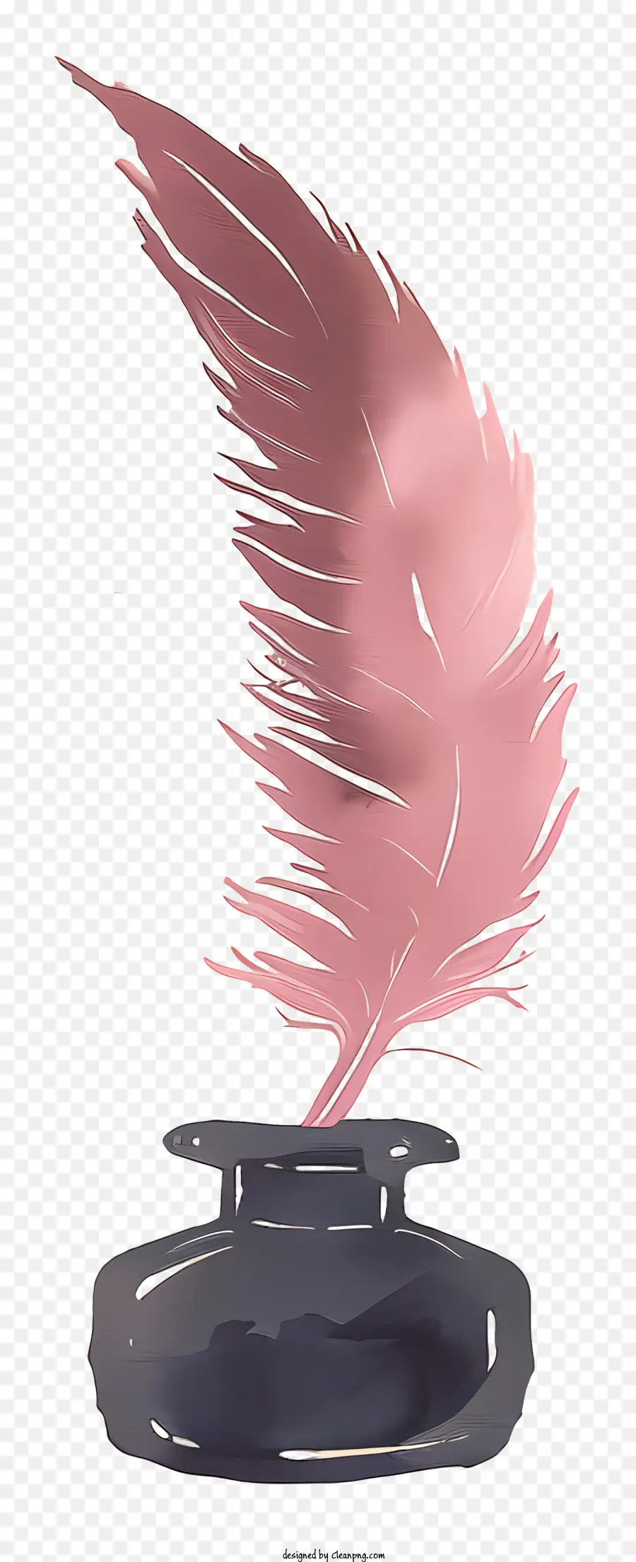 Quill Inkwell，Rosa De Plumas PNG